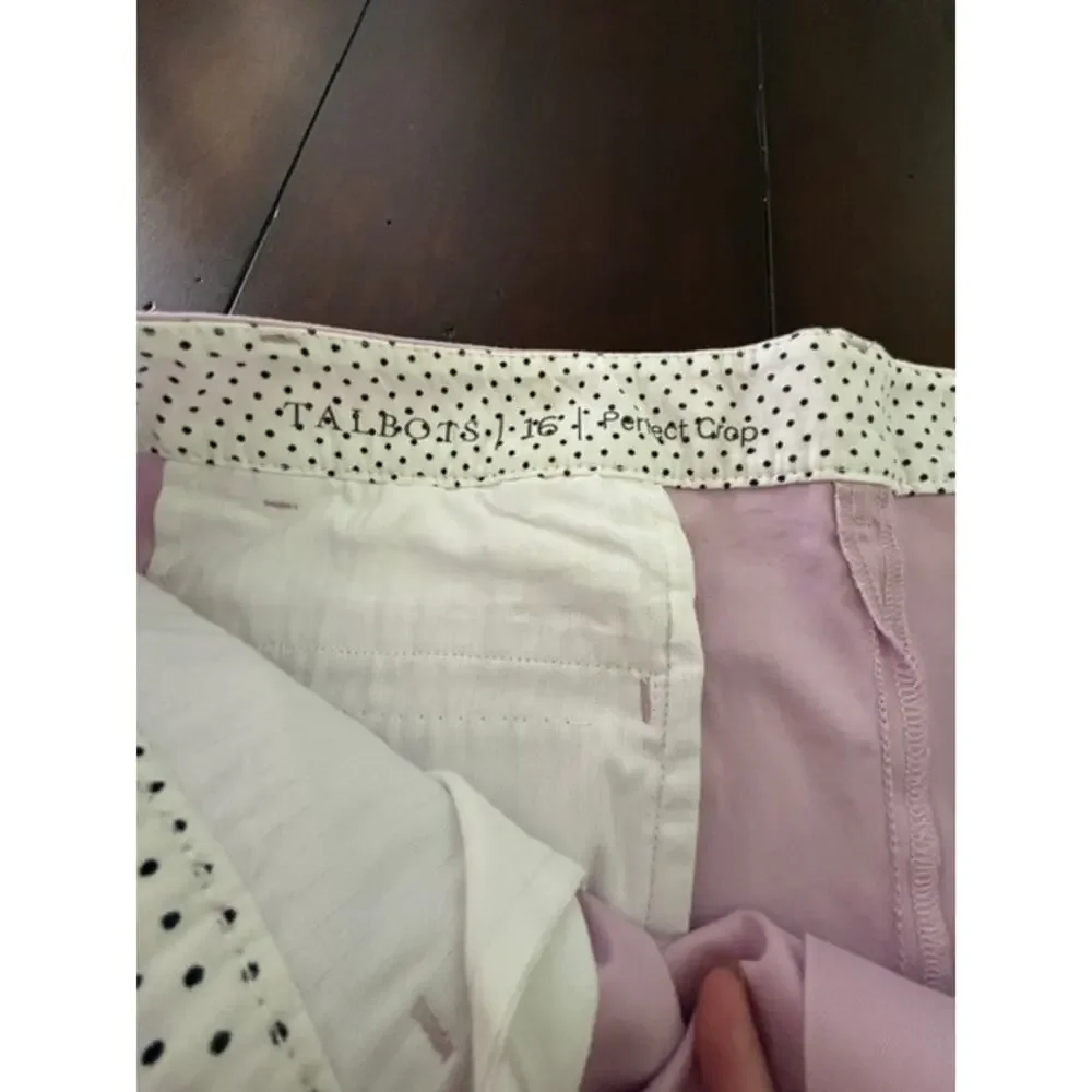 Talbots Women’s Size 16 Dusty Pink Perfect Crop Pants Cotton Stretch